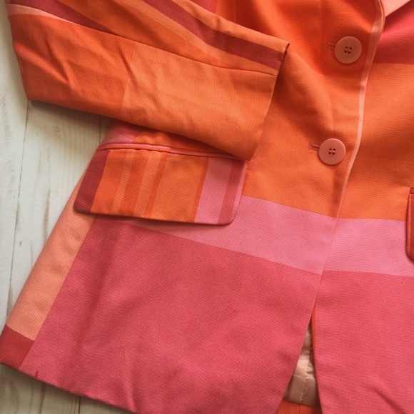 LAFAYETTE 148 Petite Peach Multi Stripe Blazer NWT - Picture 6 of 8